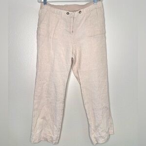 Charter club‎ petite classic fit wide leg linen pants, elasticated 10P #16